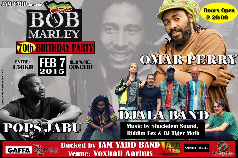 Omar Perry (son of Lee Scratch Perry) will perform for Bob Marley’s 70th Birthday Celebration